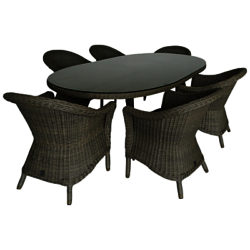 4 Seasons Outdoor Chester 6-Seater Oval Dining Set Pure